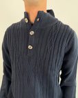 Pullover OverD 3 bottoni blu o panna