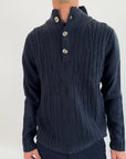 Pullover OverD 3 bottoni blu o panna