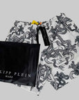 Boxer Mare Philipp Plein bianco con stampa nero