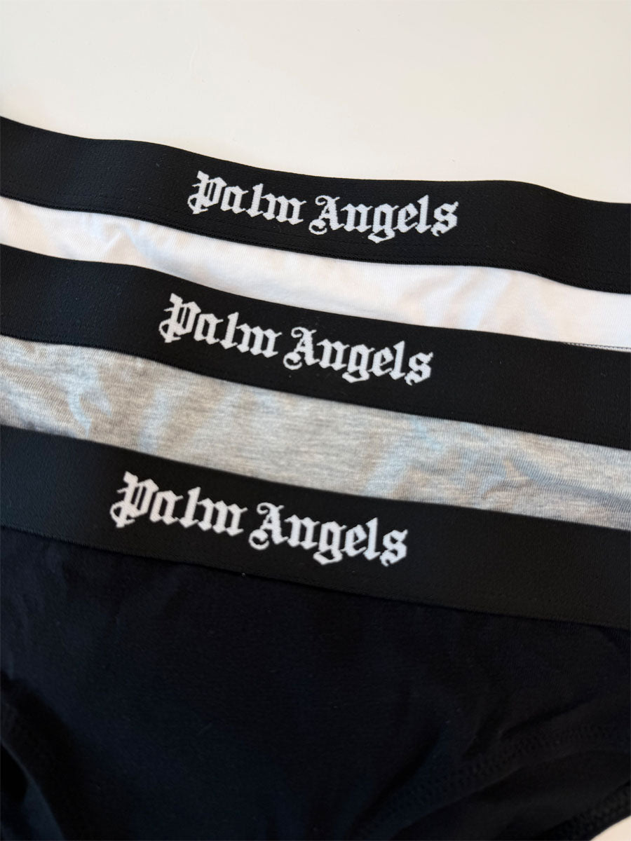 3 Slip Palm Angels Colore Nero Bianco e Grigio