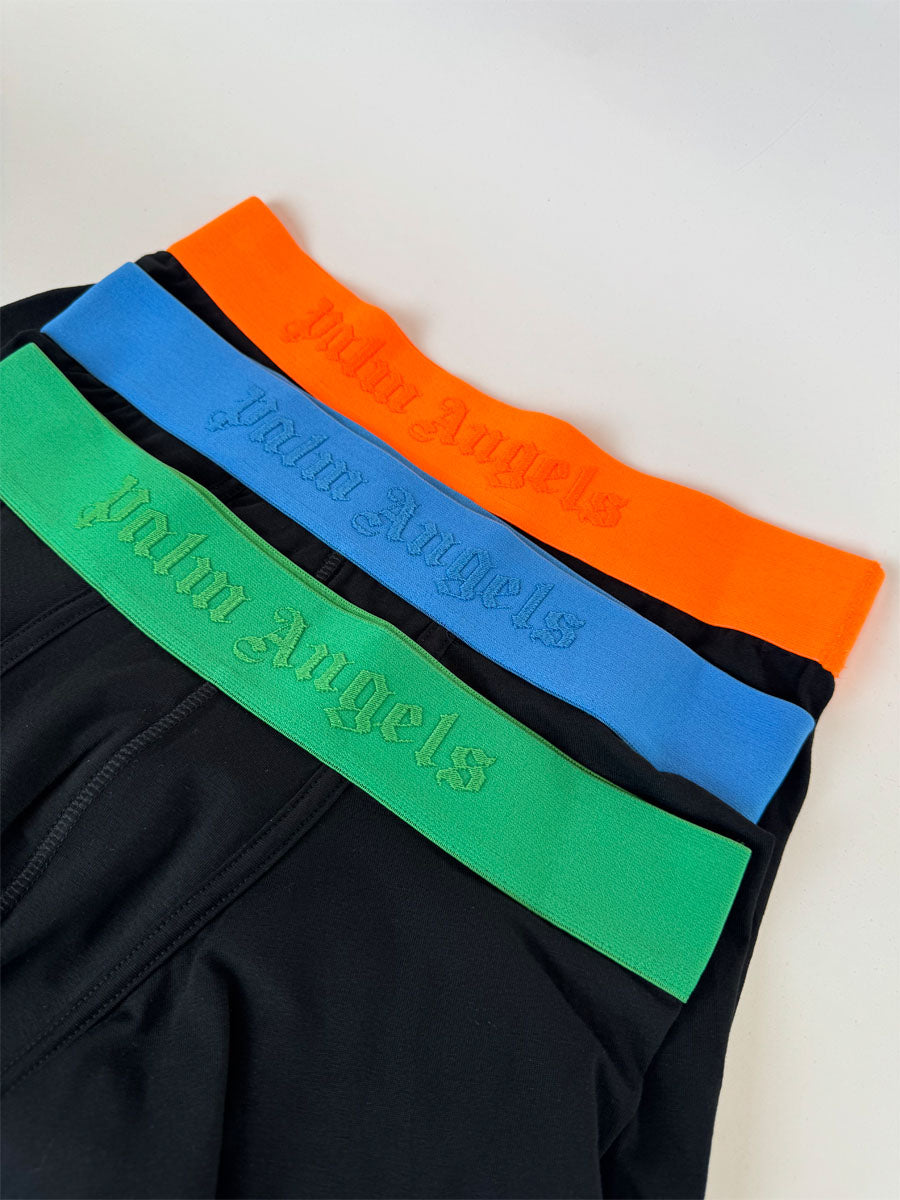3 Boxer Palm Angels colore nero con elastico colorato