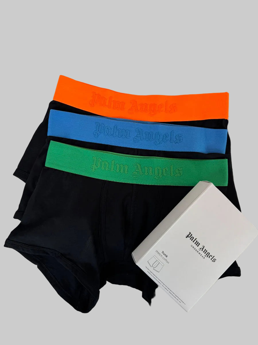 3 Boxer Palm Angels colore nero con elastico colorato