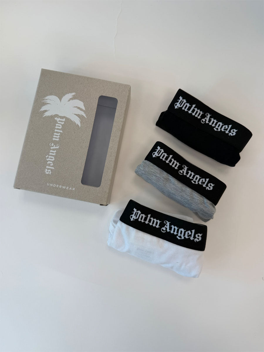 3 Slip Palm Angels Colore Nero Bianco e Grigio