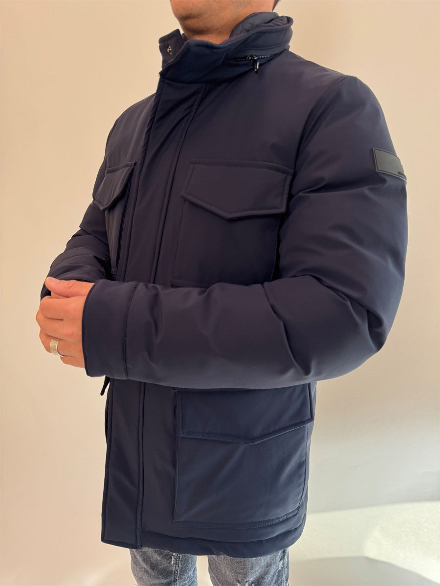 Giubbino Gianni Lupo imbottito con tasche nero o blu