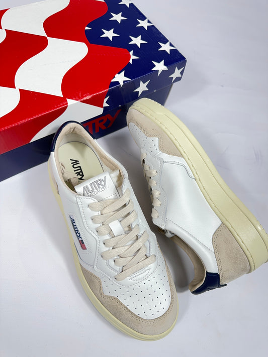 Sneakers Autry white suede e blu