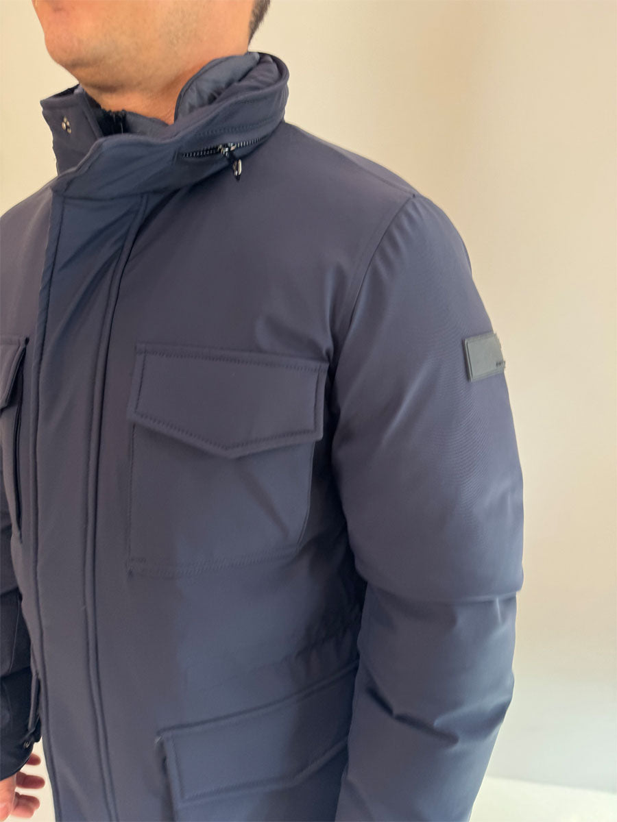 Giubbino Gianni Lupo imbottito con tasche nero o blu