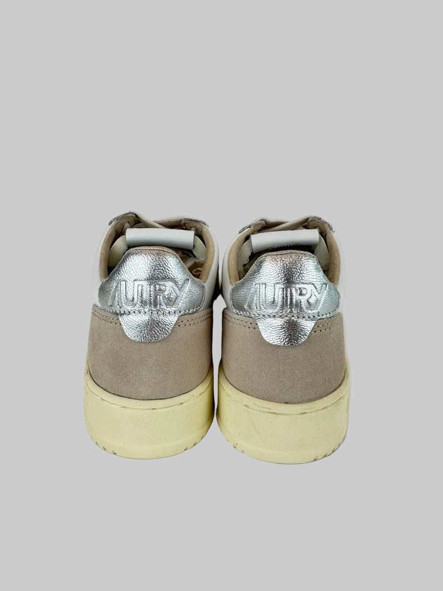 Sneakers Autry White Suede e Argento