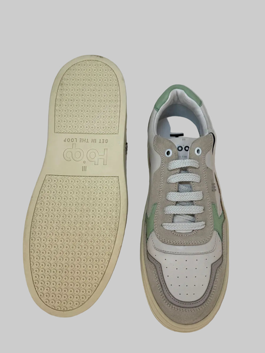 Sneaker Ho'op White  Camoscio Menta