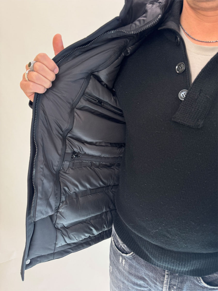 Giubbino Gianni Lupo imbottito con tasche nero o blu