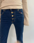 Jeans Klixs zampa con bottoni oro