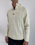 Pullover OverD 3 bottoni blu o panna