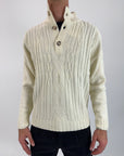 Pullover OverD 3 bottoni blu o panna