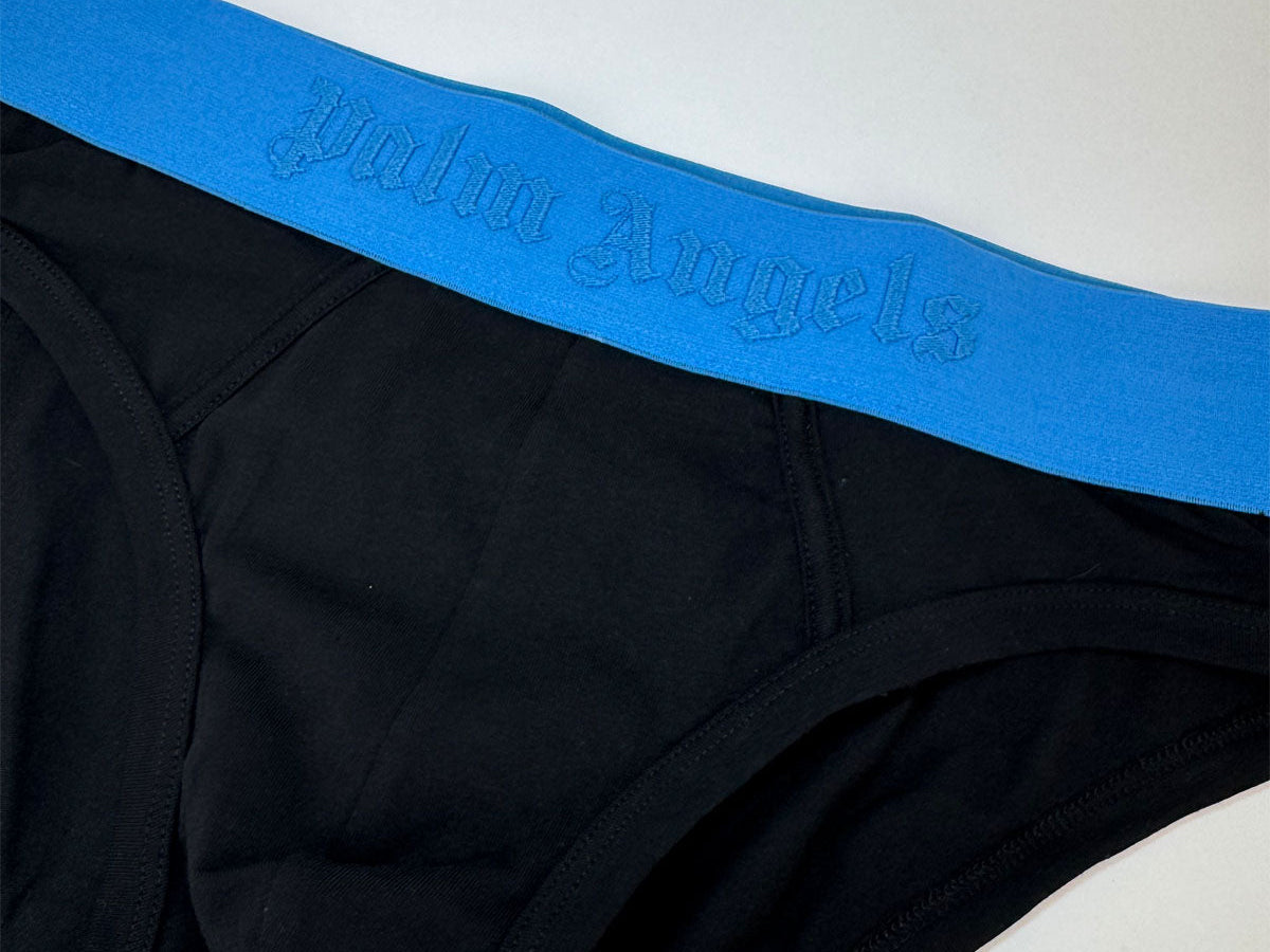 3 Slip Palm Angels colore nero con elastico colorato