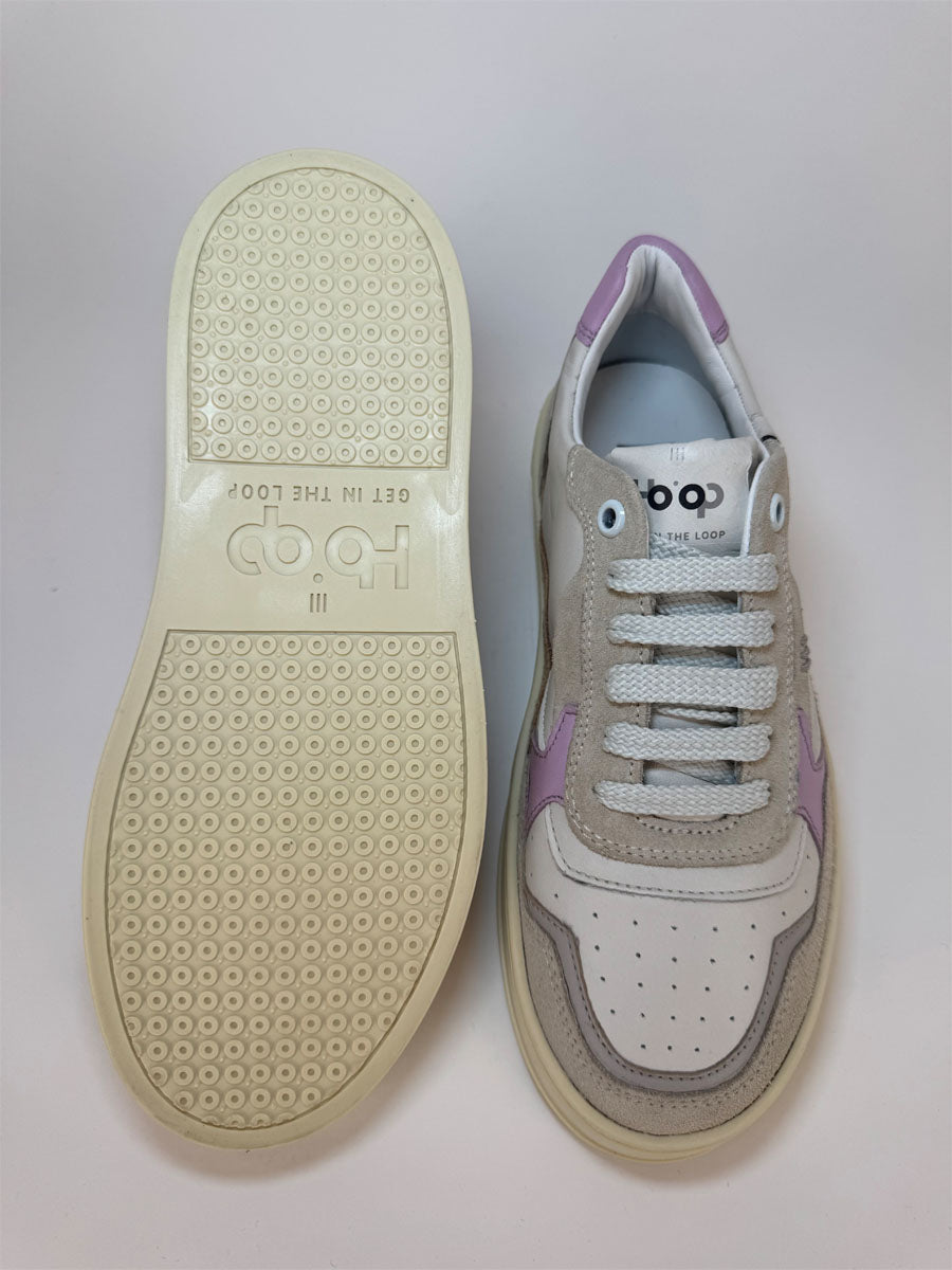 Sneaker Ho'op White  Camoscio Menta Lilla