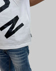 T-shirt Icon bianco logo nero