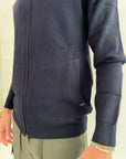 Pullover Griffai zip blu