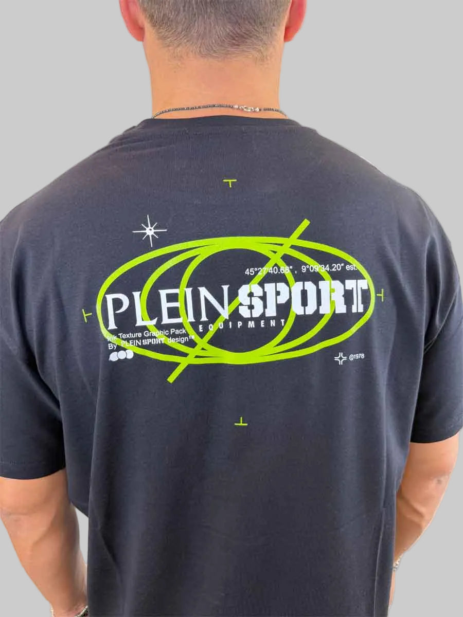 T-shirt Philipp Plein Sport Swim logo sul retro colore nero o verde militare