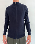 Pullover Griffai zip blu