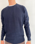 Pullover Griffai treccia sabbia o blu navy