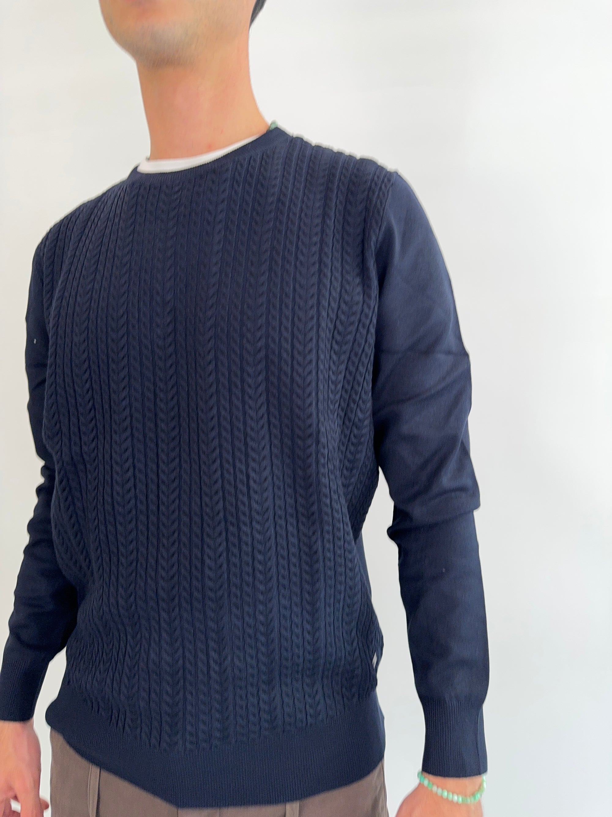 Pullover Griffai treccia sabbia o blu navy