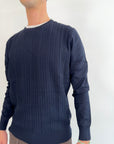 Pullover Griffai treccia sabbia o blu navy