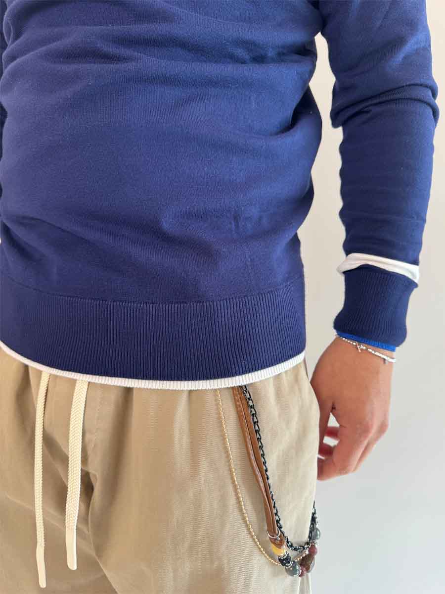 Pullover OverD con contrasti 2 colori