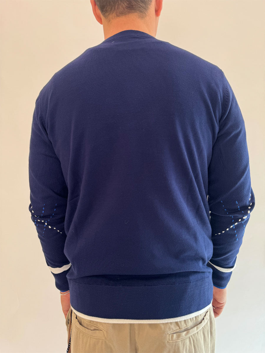 Pullover OverD con contrasti 2 colori