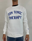 Felpa Superculture Gin Tonic Therapy bianco