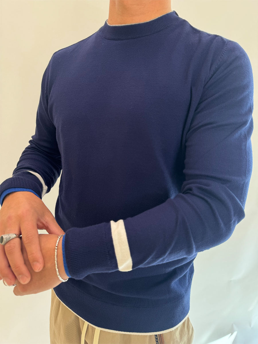 Pullover OverD con contrasti 2 colori