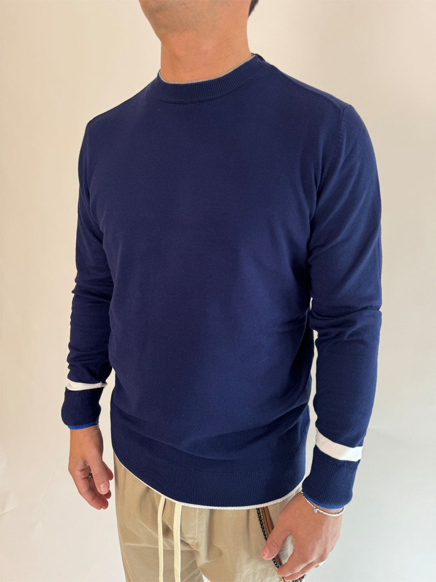 Pullover OverD con contrasti 2 colori