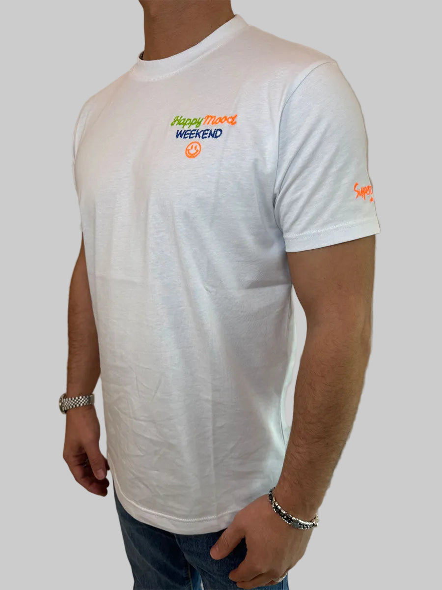 T-Shirt Superculture Happy Mood Weekend 3 Colori