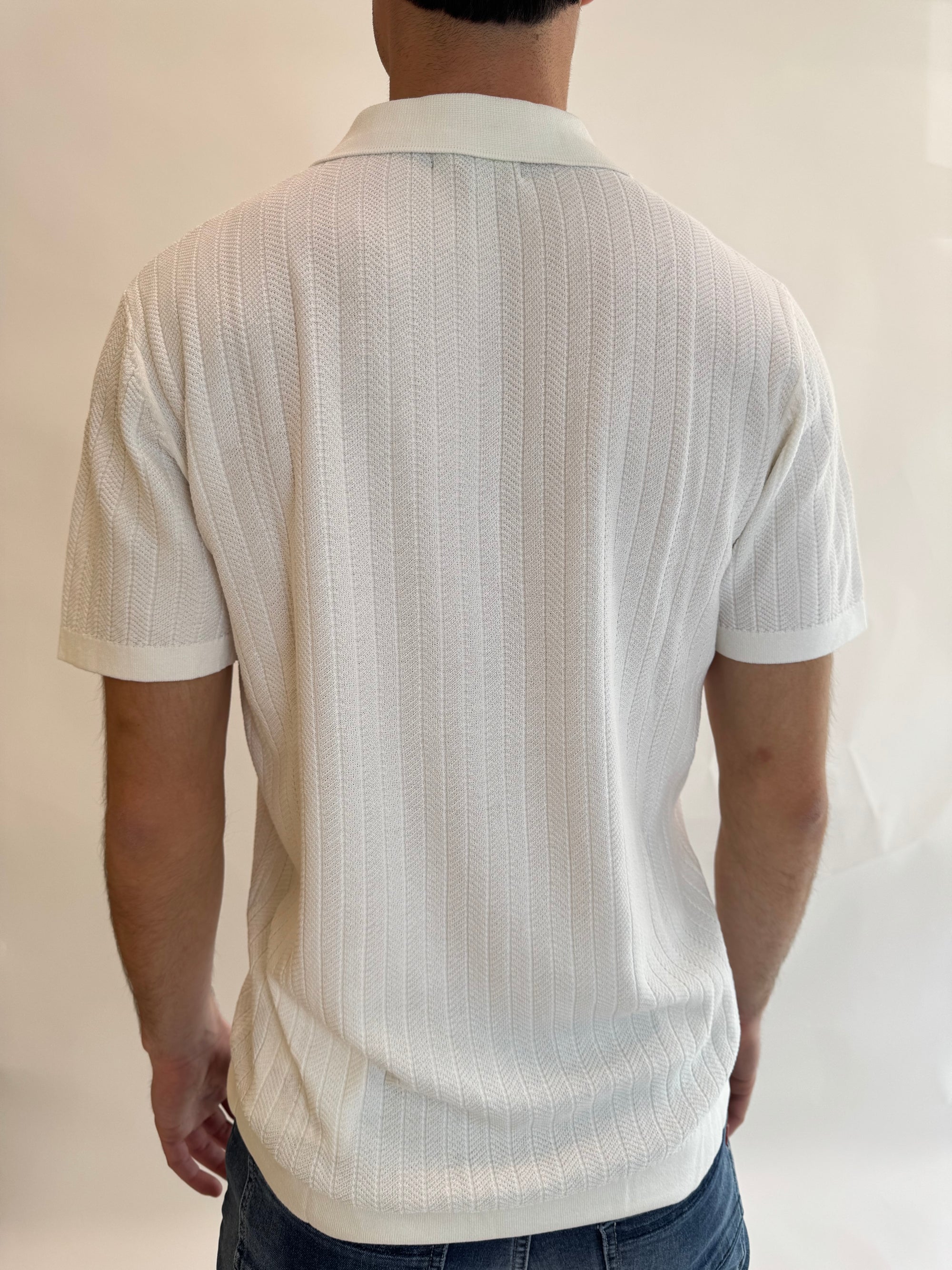 Polo Gianni Lupo in filo trama Blu o Bianco