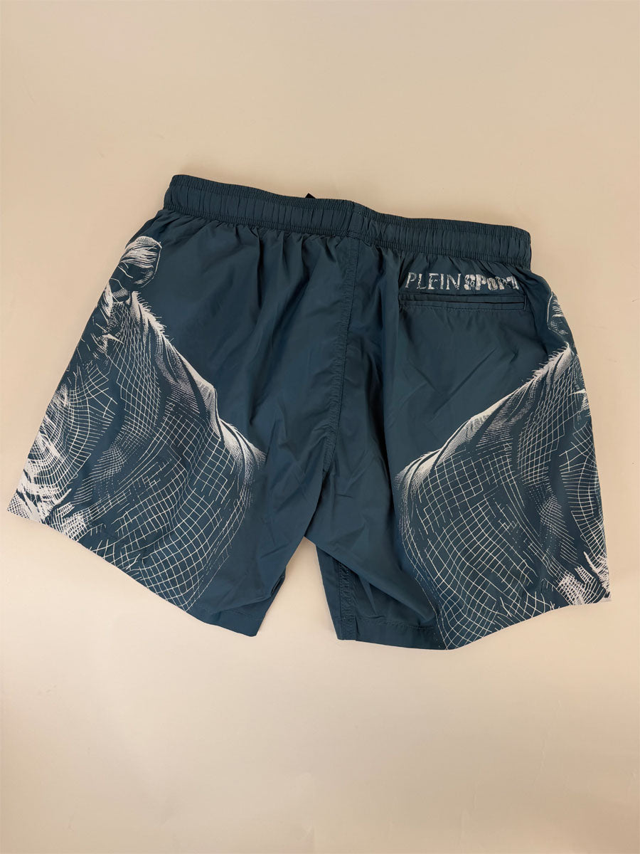 Boxer Mare Philipp Plein Sport Azzurro Avio Tigre