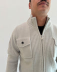 Pullover Gianni Lupo Zip Grigio Ghiaccio Toppe