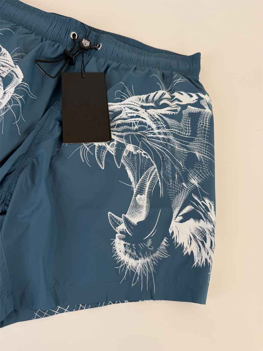 Boxer Mare Philipp Plein Sport Azzurro Avio Tigre