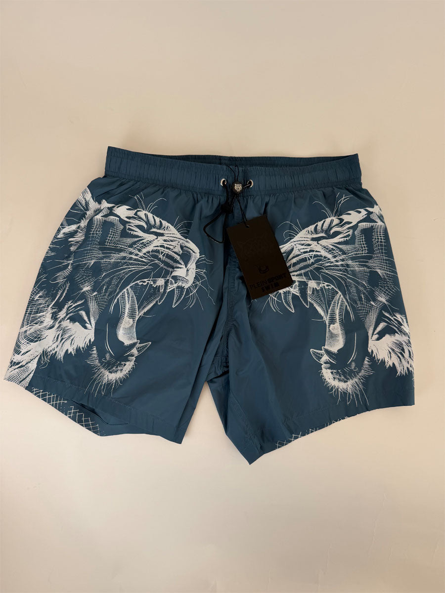 Boxer Mare Philipp Plein Sport Azzurro Avio Tigre