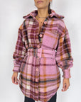 Cappotto Kostumn1 scozzese rosa