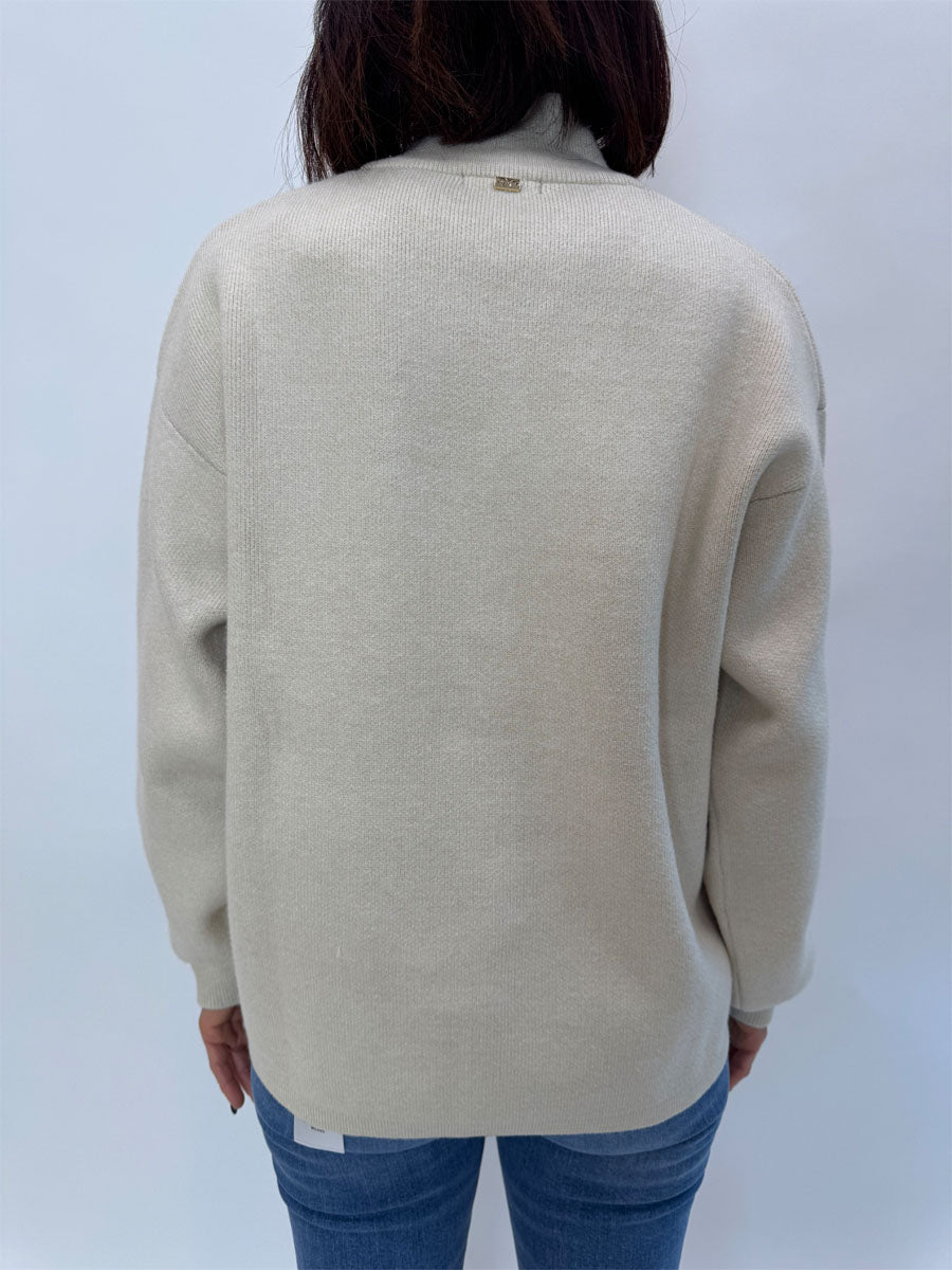 Giacca Felpa in maglia Griffai Panna e Nero