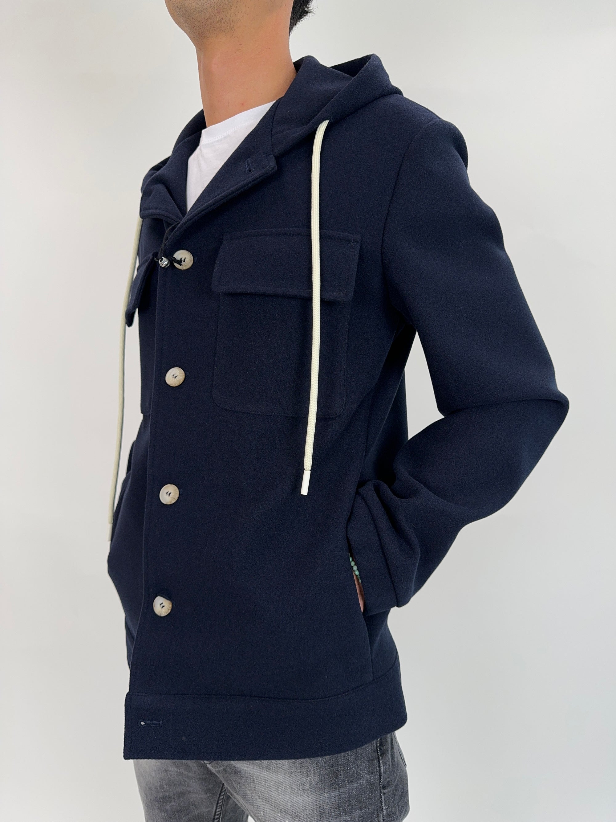 Cappotto OverD cappuccio blu o cammello