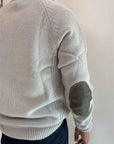 Pullover Gianni Lupo Mezza Zip Grigio Ghiaccio Toppe