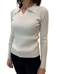 Pullover Griffai Collo a polo beige