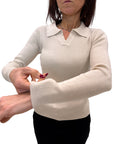 Pullover Griffai Collo a polo beige