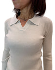 Pullover Griffai Collo a polo beige