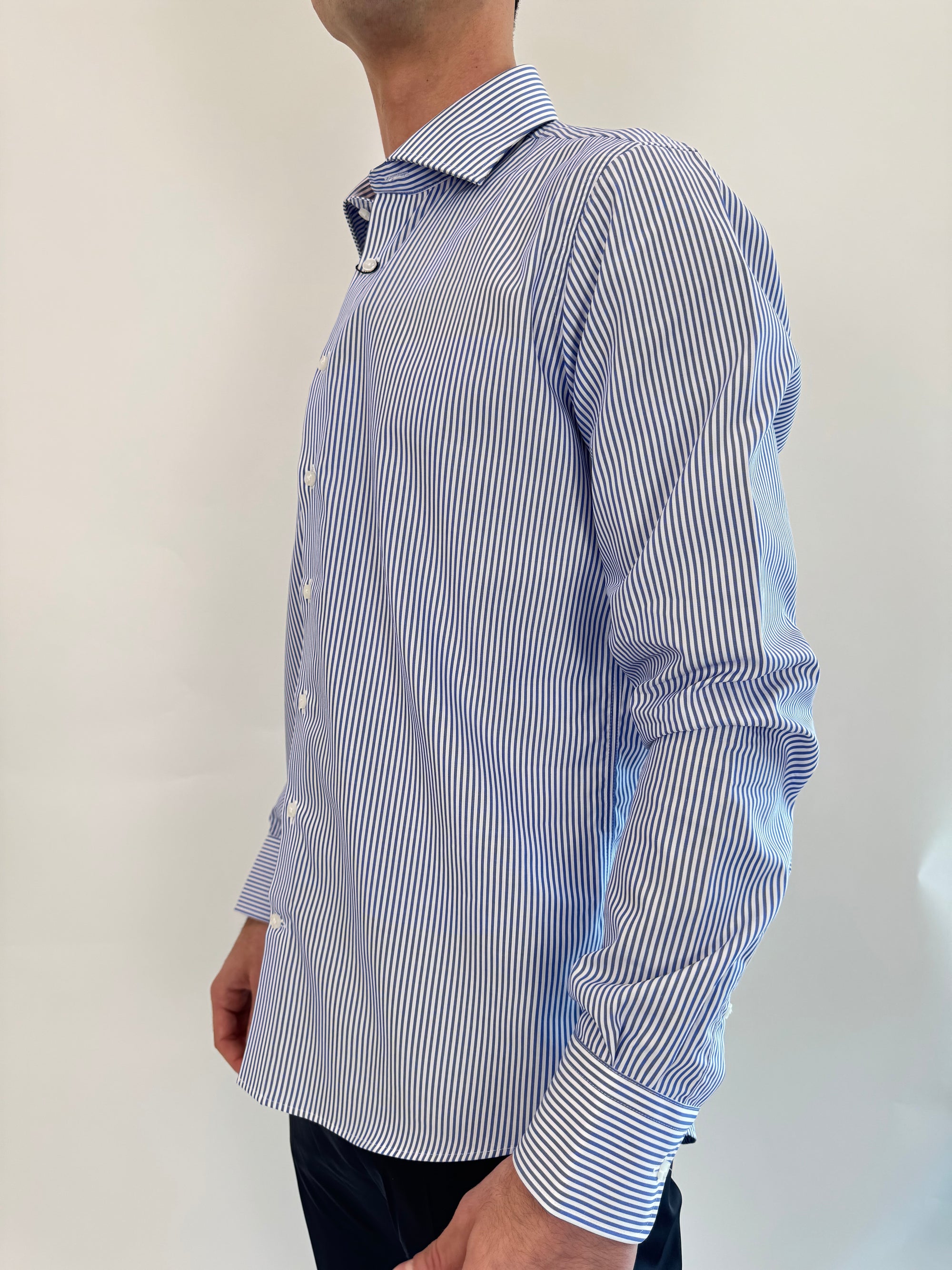 Camicia Zero Iron Plus Riga Blu