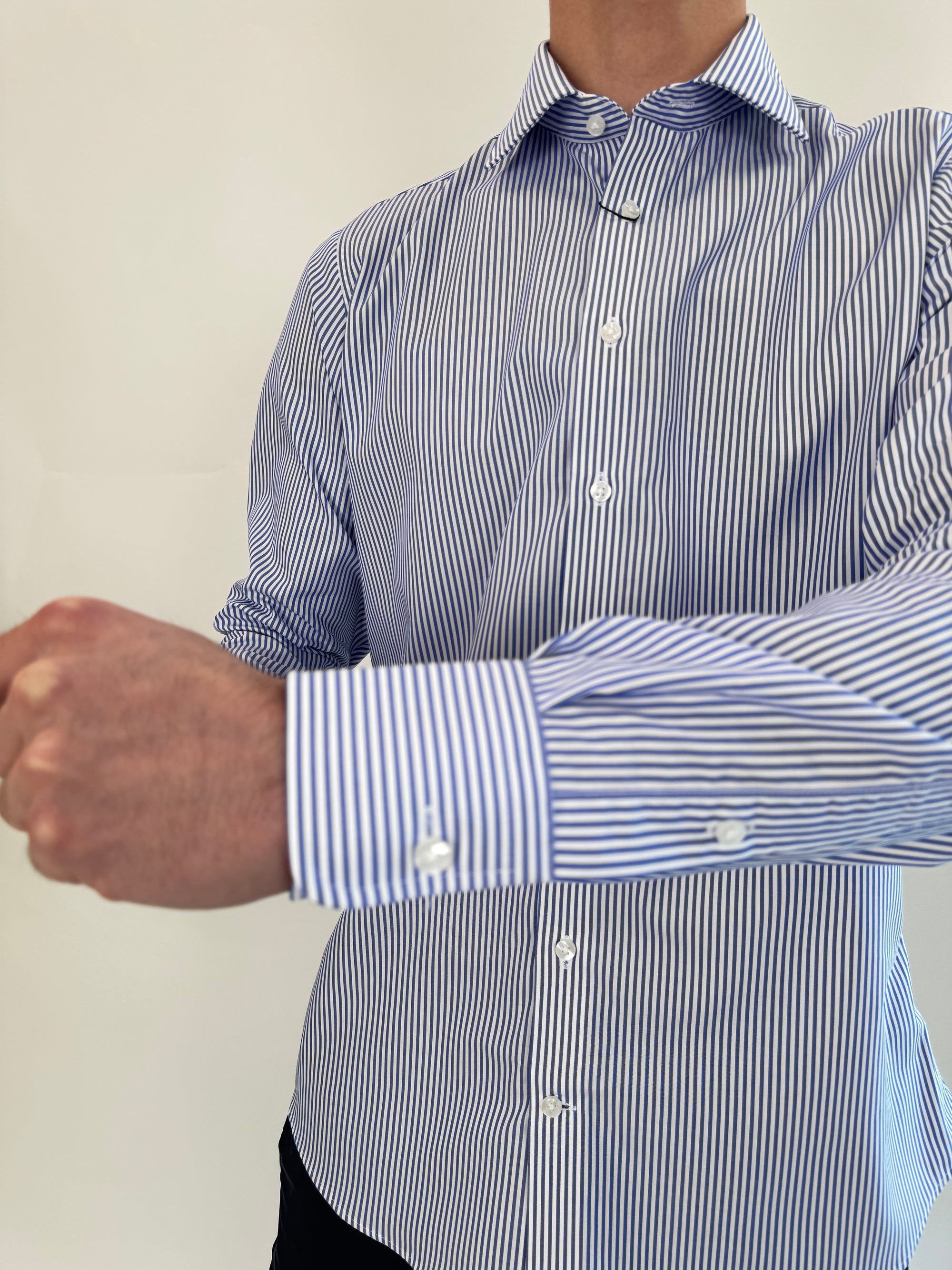 Camicia Zero Iron Plus Riga Blu