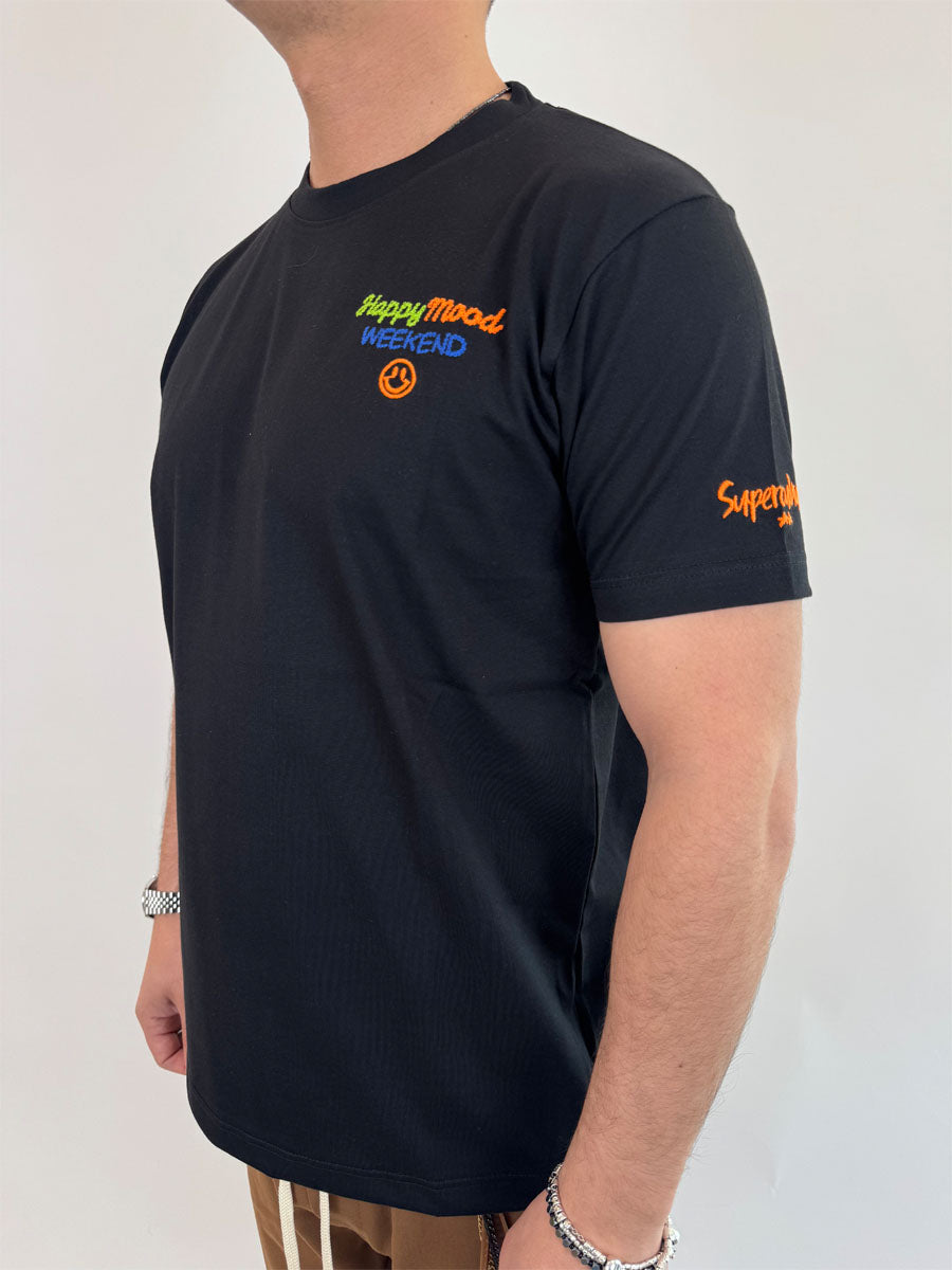 T-Shirt Superculture Happy Mood Weekend 3 Colori