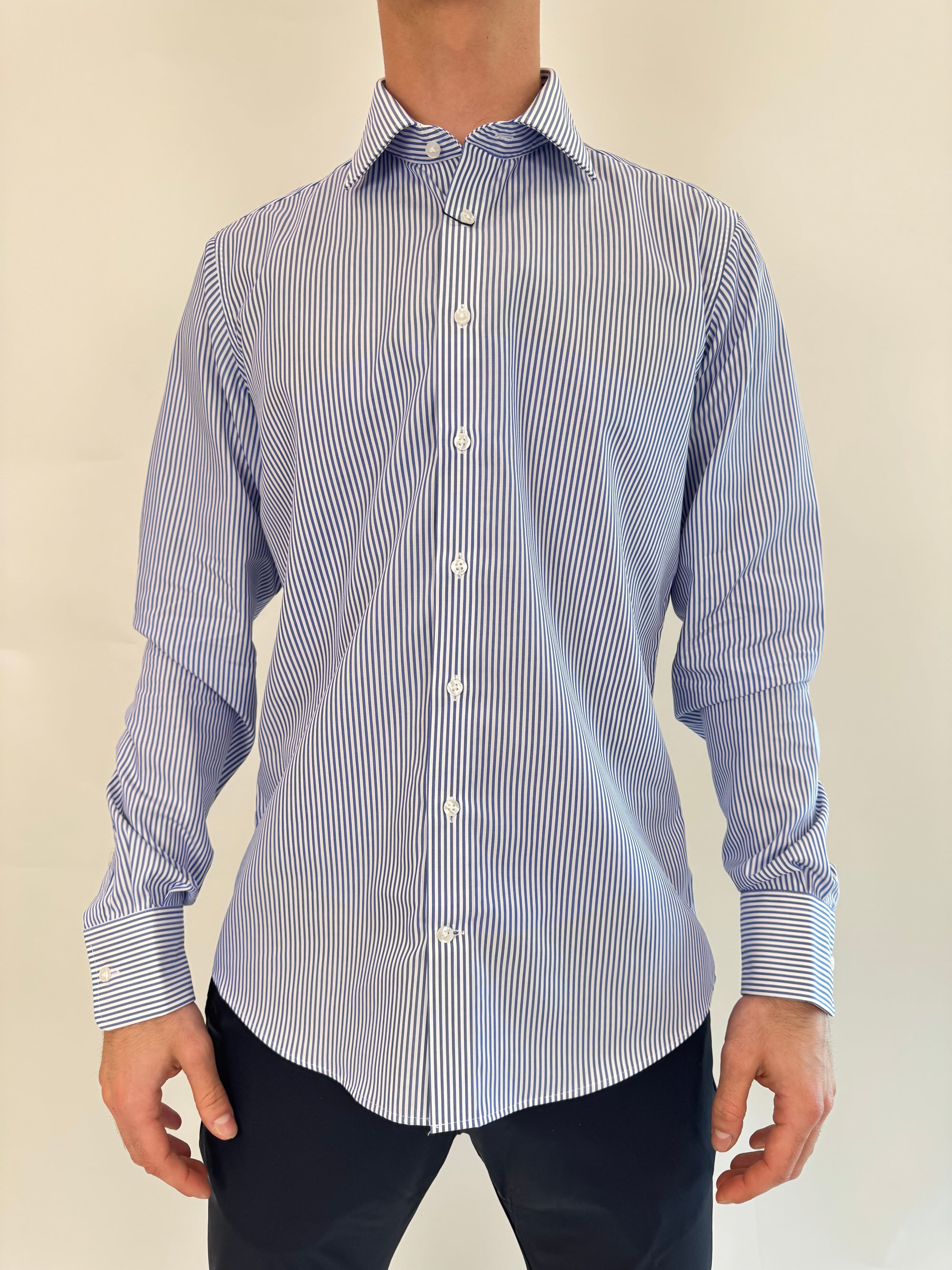 Camicia Zero Iron Plus Riga Blu