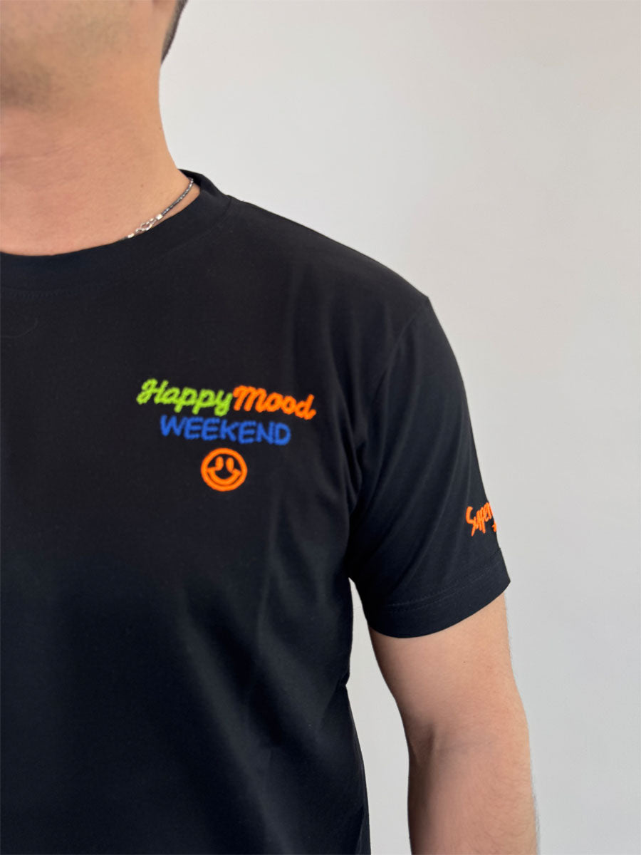 T-Shirt Superculture Happy Mood Weekend 3 Colori