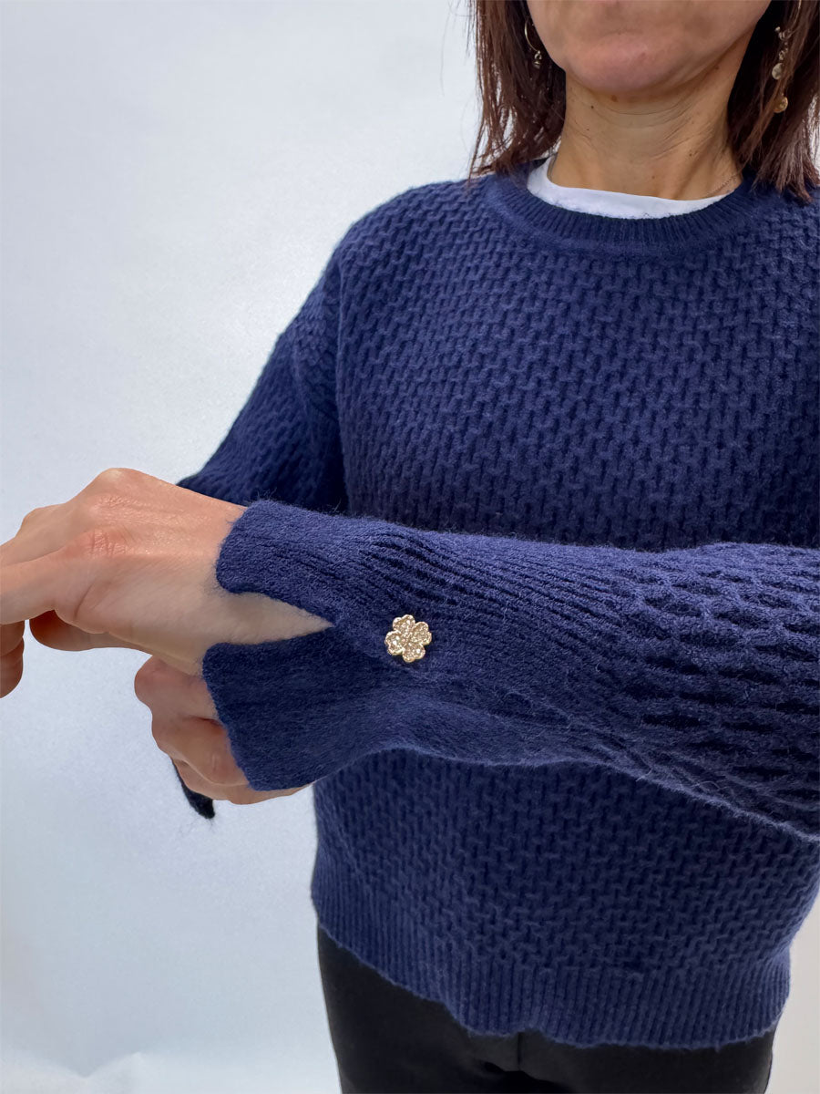 Pullover griffai blu o beige