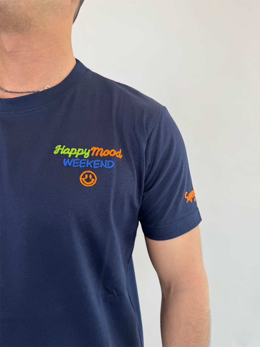 T-Shirt Superculture Happy Mood Weekend 3 Colori